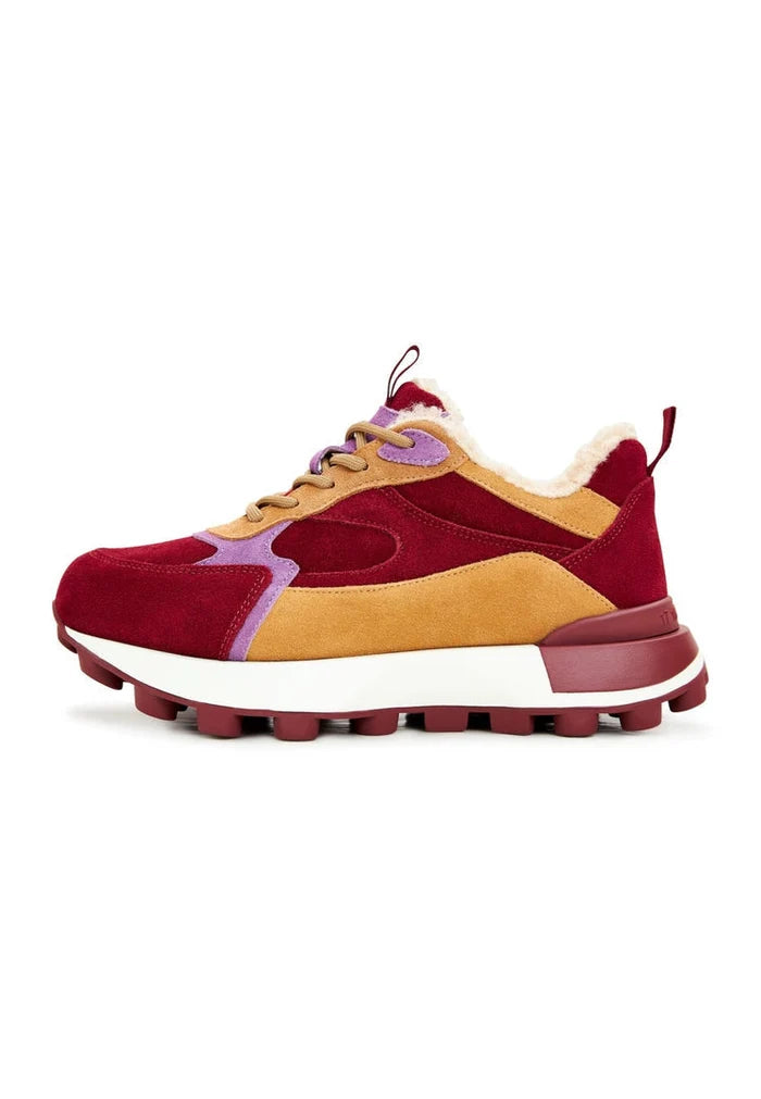A stylish pair of chunky platform Bordeaux sneakers, perfect for women looking for fashionable and comfortable footwear.