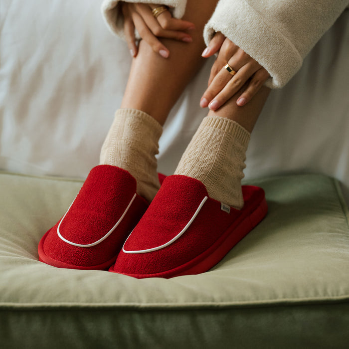 Brunch Cigar Slipper in Cranberry terry, product view 2