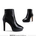 CLAIRE - leather platform ankle boots