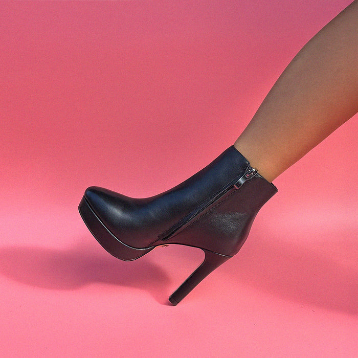 CLAIRE - leather platform ankle boots