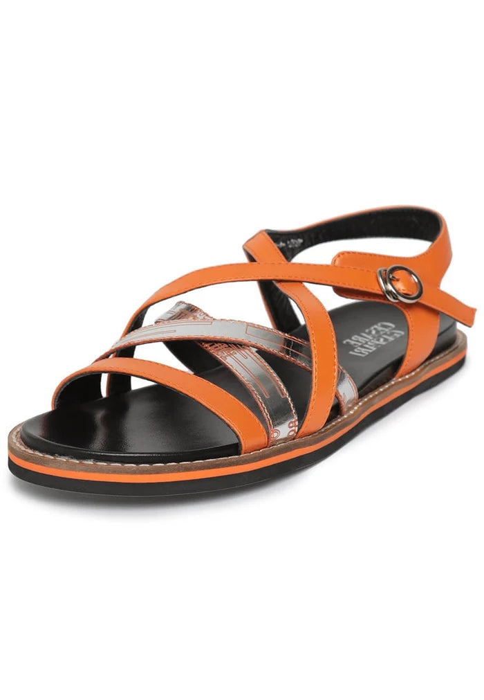 A stylish pair of classic flat sole sandals for women, perfect for summer footwear fashion.