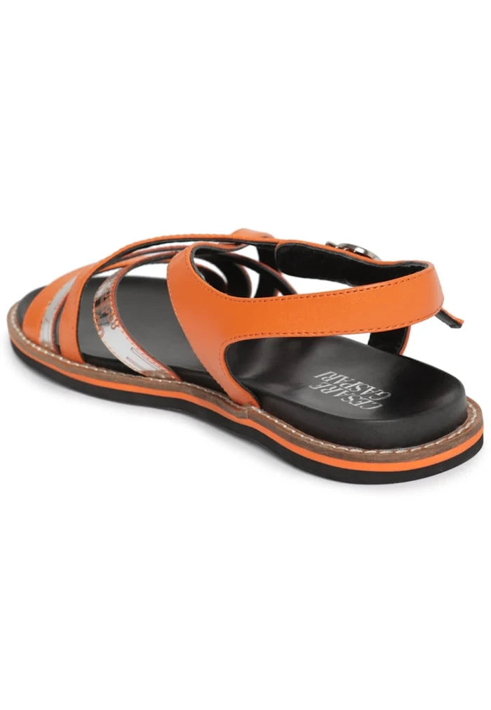 A pair of classic flat sole sandals for women, perfect for summer footwear.