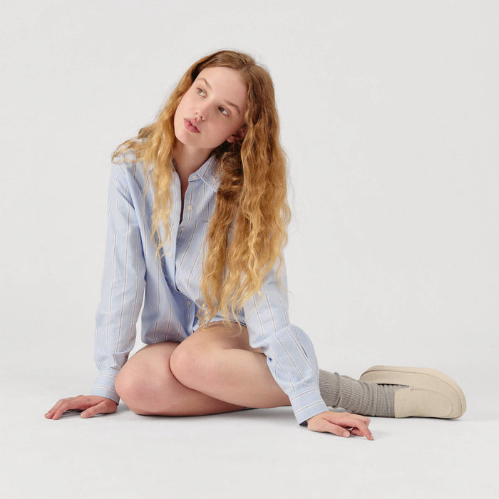 Brunch Collapsible Loafer in Beige suede, product view 4
