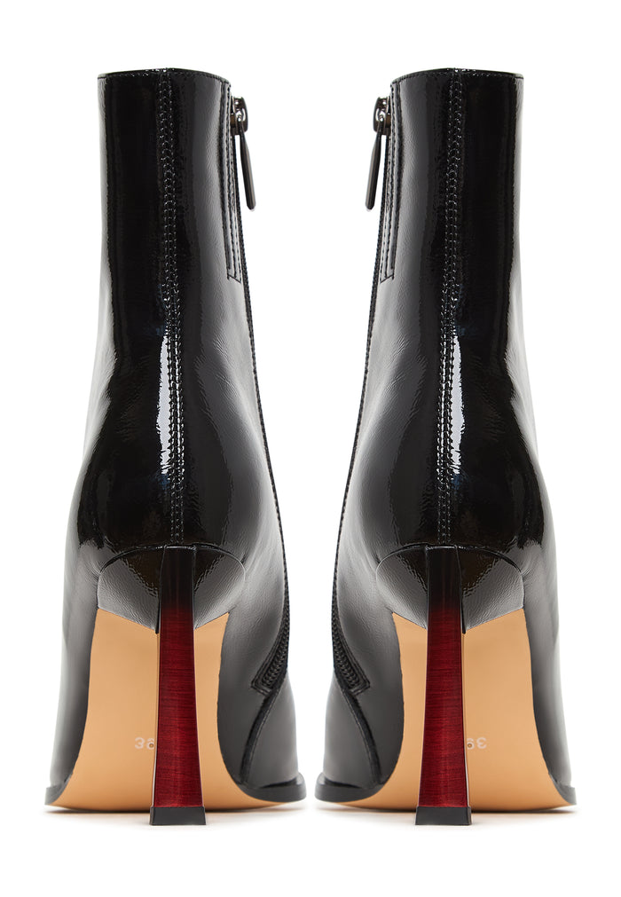 Color Stiletto Heel Ankle Boots Scarlett - Patent Black