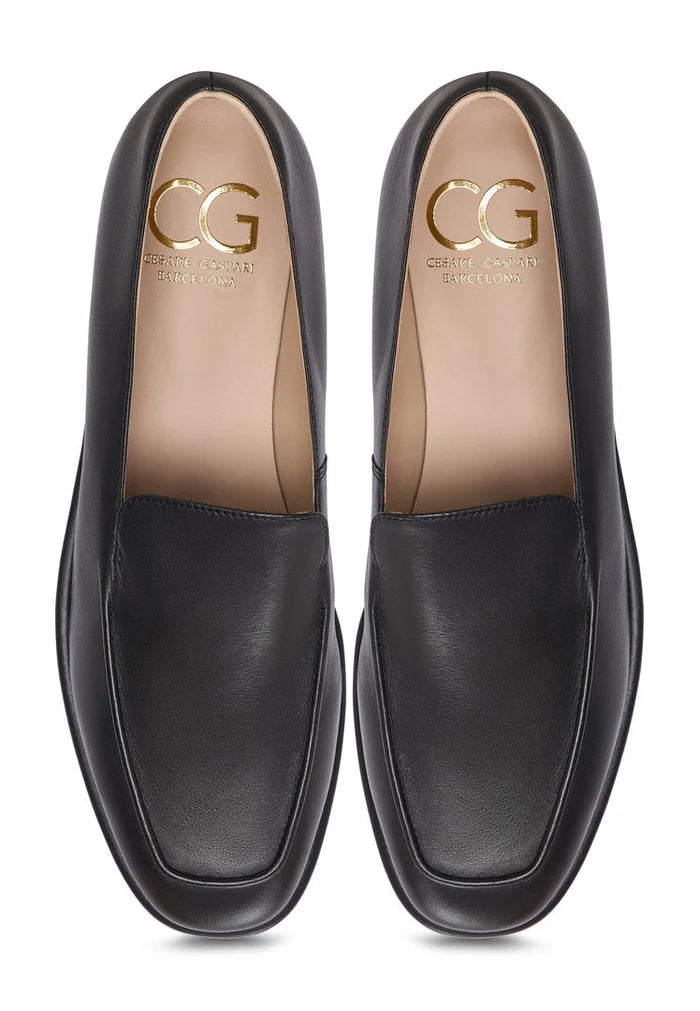Comfort Suede Platform Loafers Clau - Black