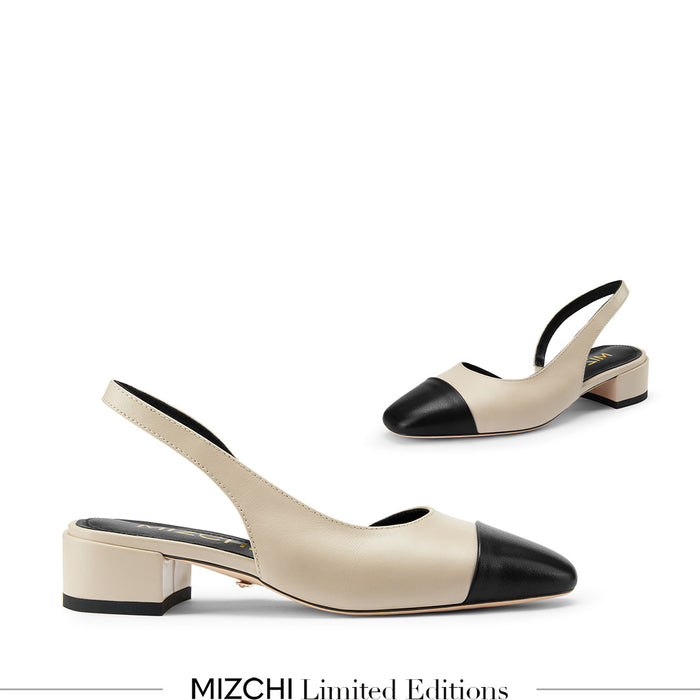 Contessa - Beige Leather Slingback