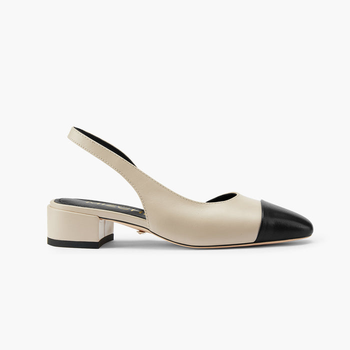 Contessa - Beige Leather Slingback
