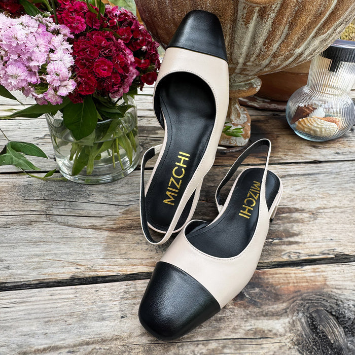 Contessa - Beige Leather Slingback