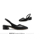 Contessa - Black Leather Slingback