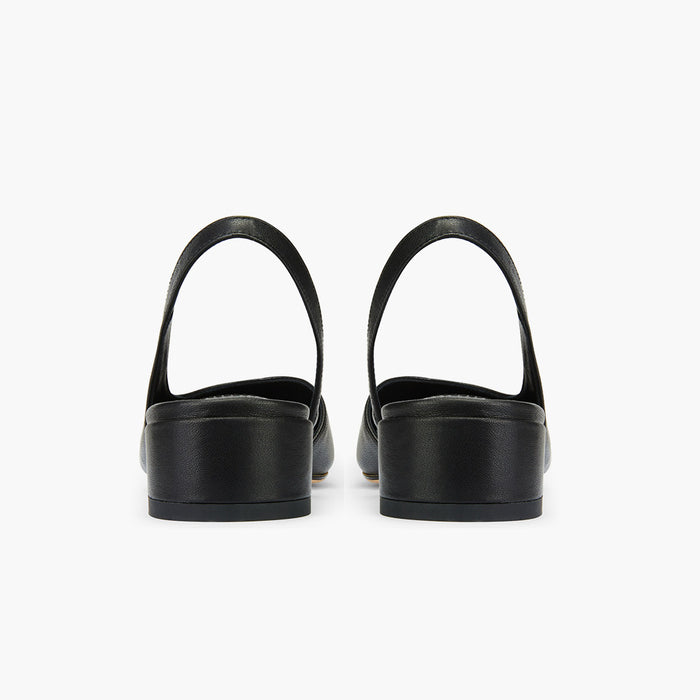 Contessa - Black Leather Slingback