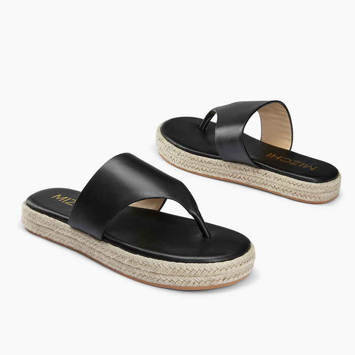 Cosmo Black -flatform espadrille sandals