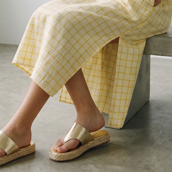 Cosmo Gold -flatform espadrille sandals