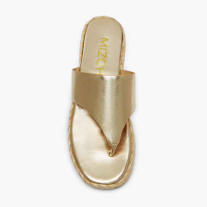 Cosmo Gold -flatform espadrille sandals