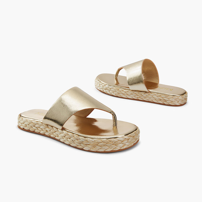 Cosmo Gold -flatform espadrille sandals