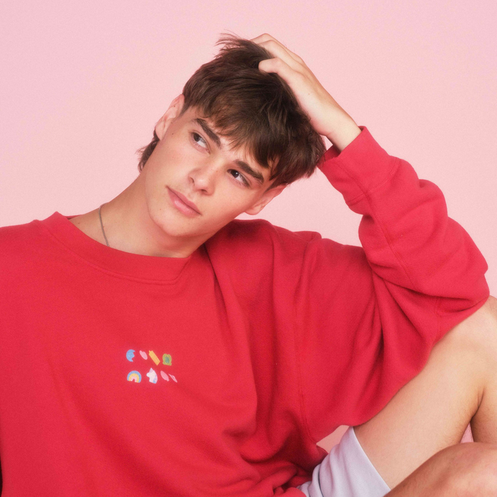 Brunch Crewneck in Lucky Red, Lucky Charms™ collaboration, product view 2