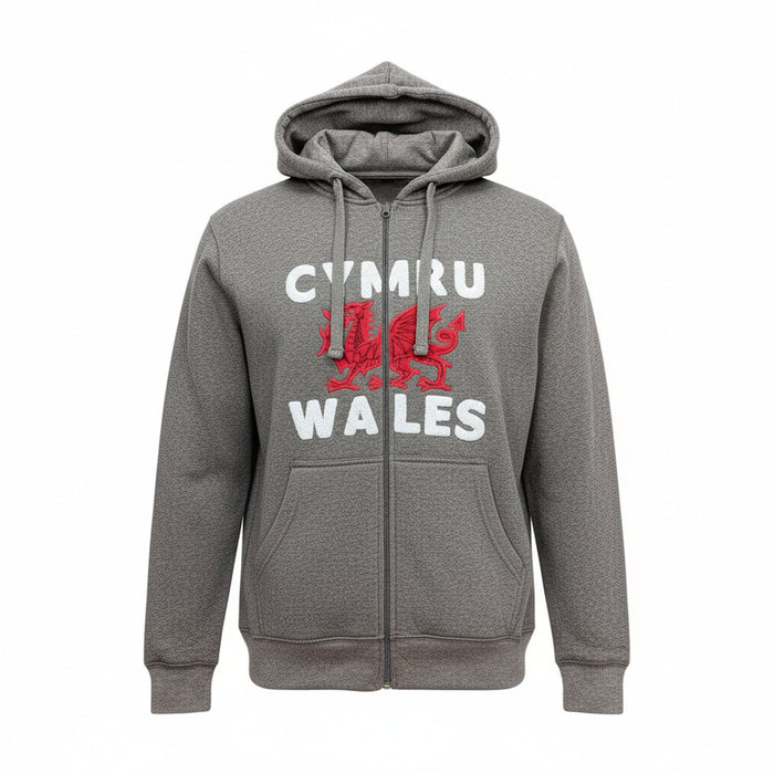 Cymru Wales Towelling Full Zip Marl Hoodie