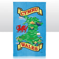 Cyrmu Wales Map Design Tea towel 0012