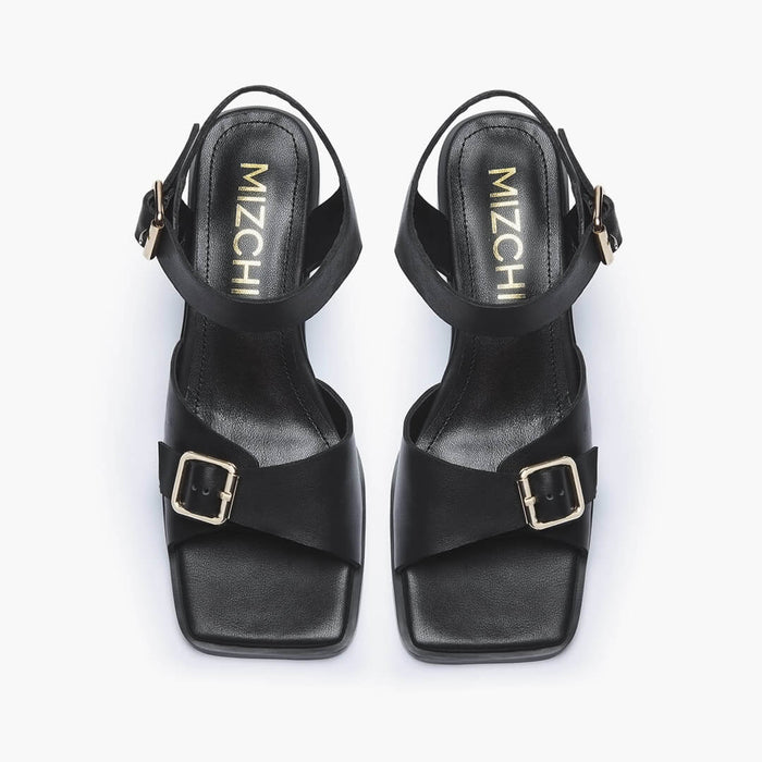 DAST - black two belt sandals