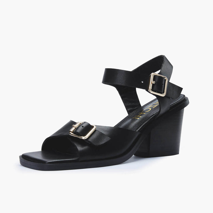 DAST - black two belt sandals