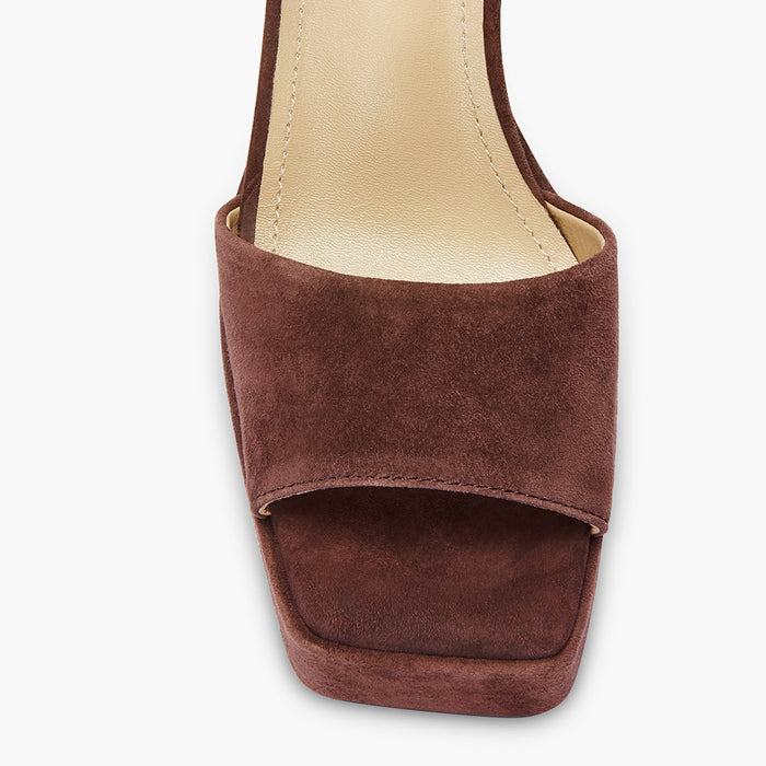 DELLA BROWN - suede platform sandals