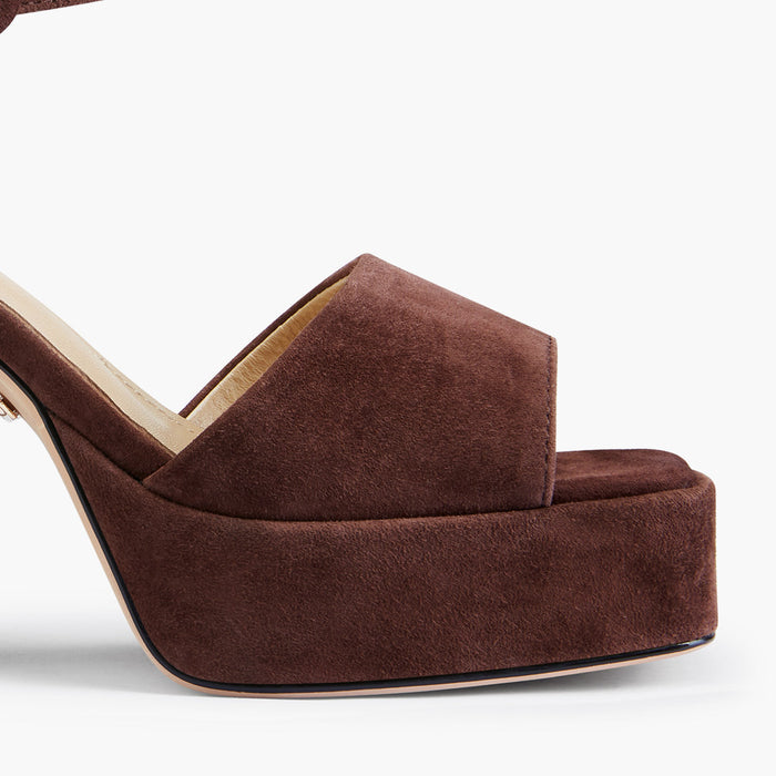 DELLA BROWN - suede platform sandals