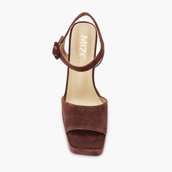 DELLA BROWN - suede platform sandals