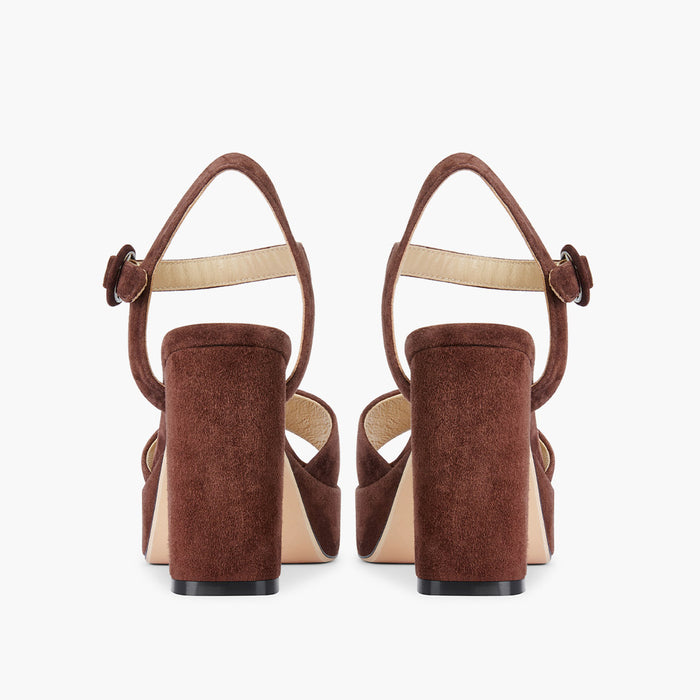 DELLA BROWN - suede platform sandals