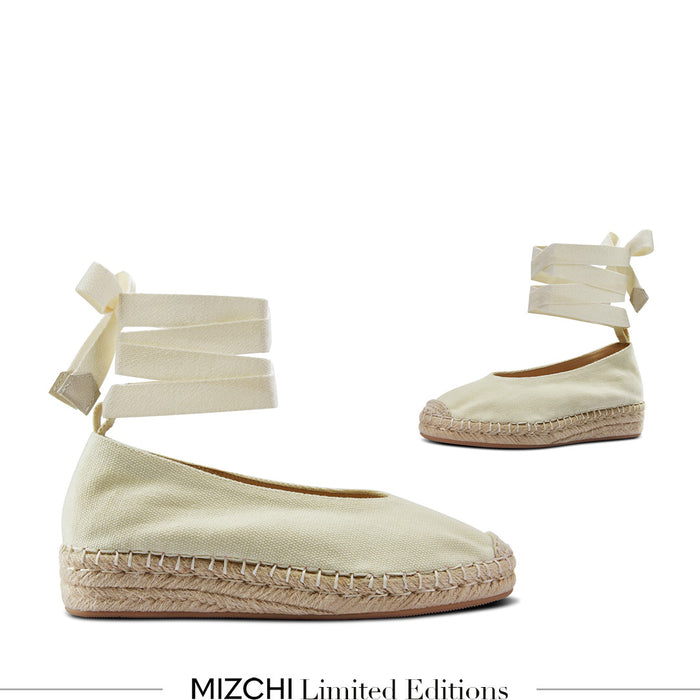 DELPHINE - espadrille lace up flatform