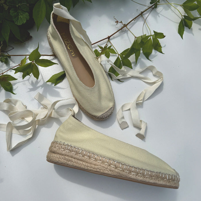 DELPHINE - espadrille lace up flatform