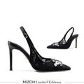 DIAMOND- black lace slingback
