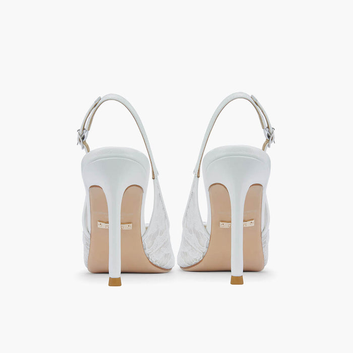 DIAMOND- ivory lace slingback