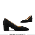 DIARA BLACK - suede chunky heel pumps