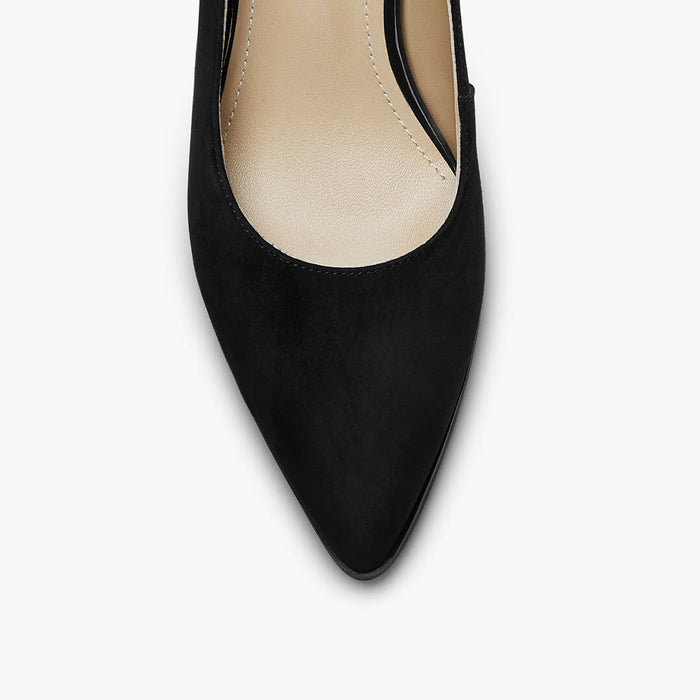 DIARA BLACK - suede chunky heel pumps