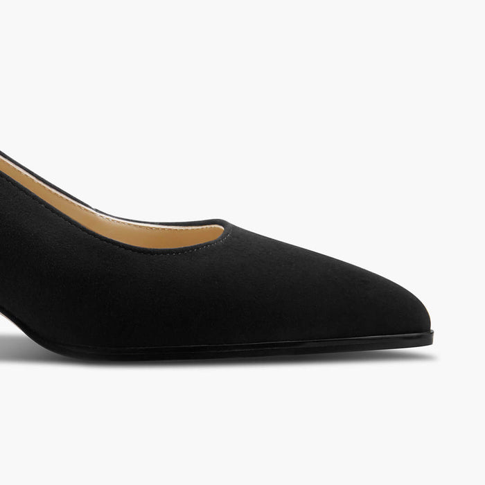 DIARA BLACK - suede chunky heel pumps