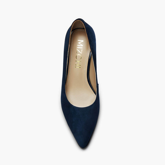 DIARA NAVY - suede chunky heel pumps
