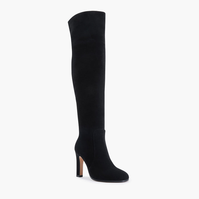 DORIAN - black suede over knee boots