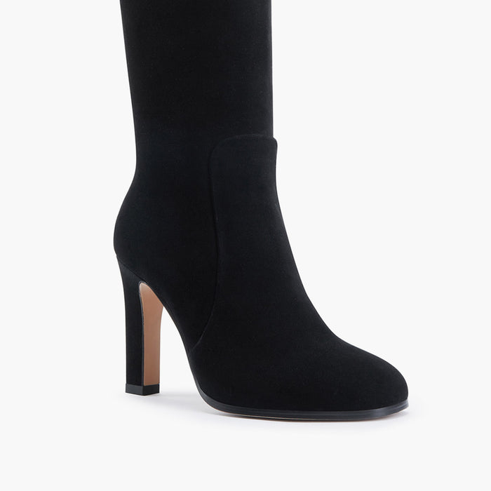 DORIAN - black suede over knee boots