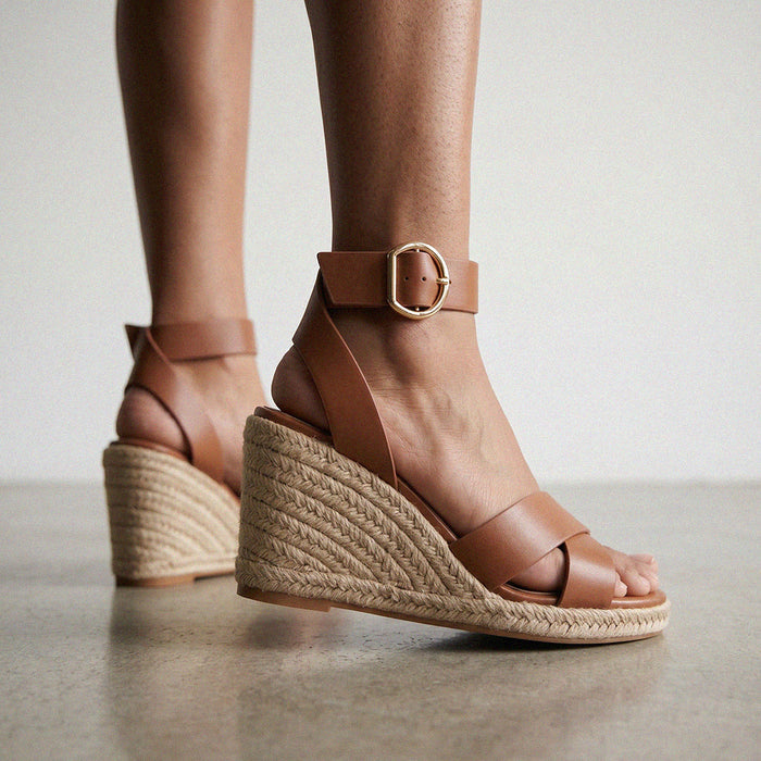 Ele Mare - Espadrilles Leather Wedge Sandals