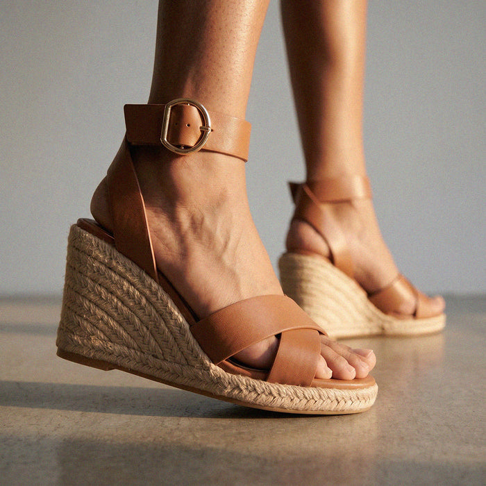 Ele Mare - Espadrilles Leather Wedge Sandals