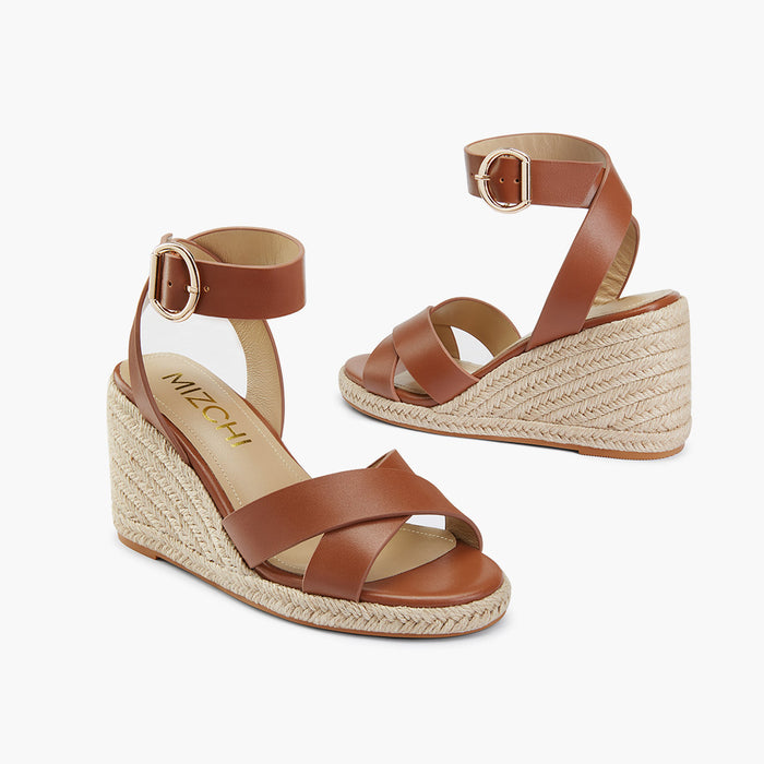 Ele Mare - Espadrilles Leather Wedge Sandals