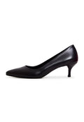 A pair of classic black designer heels, representing elegant luxe pumps and luxury footwear.