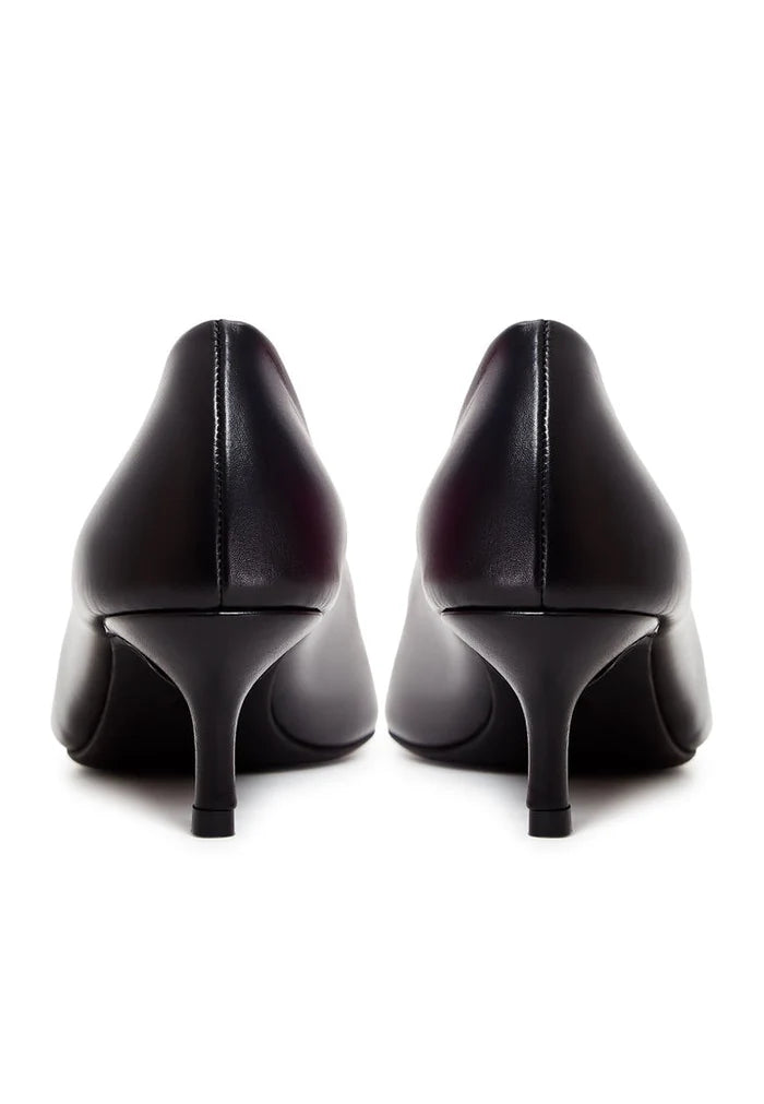 A pair of elegant black pumps, a must-have in luxury footwear, showcasing designer heels in classic black style.