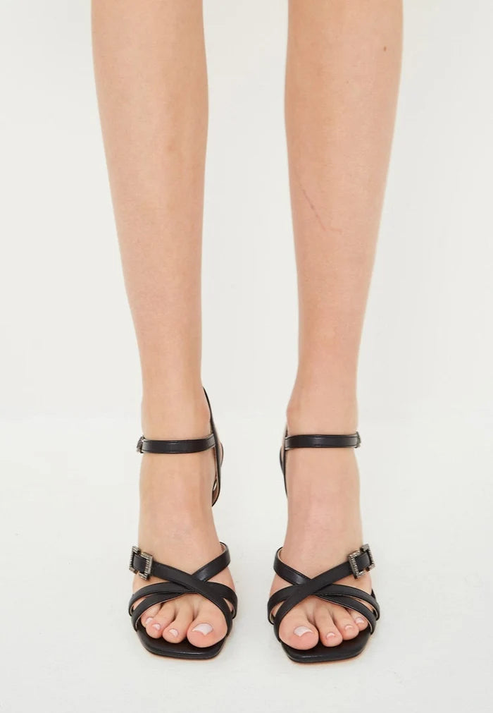 A stylish pair of black high heel women's fashion sandals designed to elevate your look.