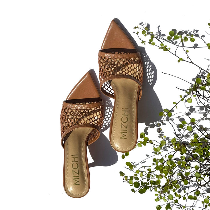 Elowen - Beige Mesh Mules
