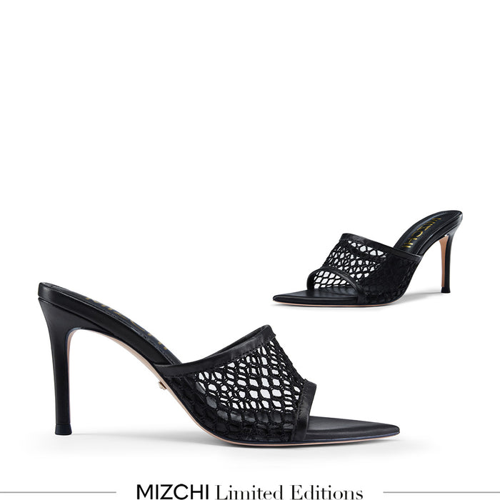 Elowen - Black Mesh Mules