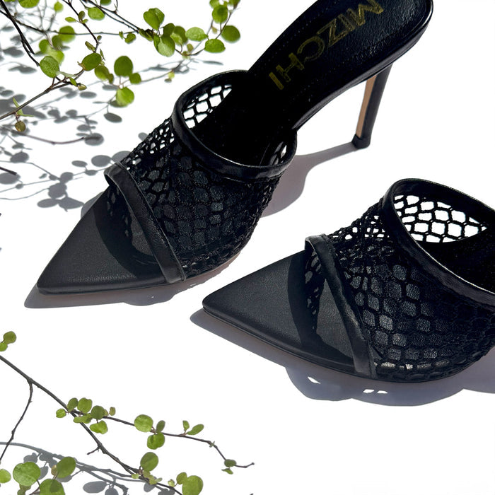 Elowen - Black Mesh Mules