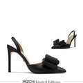 ELYSIA - black satin bow slingback
