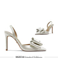 ELYSIA - ivory satin bow slingback