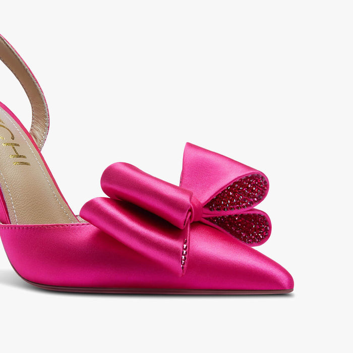 ELYSIA - pink satin bow slingback
