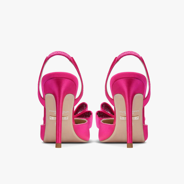 ELYSIA - pink satin bow slingback